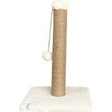 Nursoft Ponponlu Kedi Tırmalama Direği 52 cm Tırmalama Tahtası - Beyaz