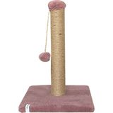 Nursoft Ponponlu Kedi Tırmalama Direği 52 cm Tırmalama Tahtası - Gül Kurusu