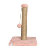 Nursoft Ponponlu Kedi Tırmalama Direği 52 cm Tırmalama Tahtası - Pembe