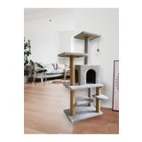 Nursoft Salıncaklı Lüx Kedi Tırmalama Kedi Oyun Evi-Gri