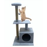 Nursoft Tek Delikli Kedi Tırmalama ve Oyun Evi 97 CM gri