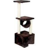 Nursoft Tünelli Kedi Tırmalama Evi Platform Yumuşak Welsoft Kumaş 35x35x103 cm Kullanım Alanı - Siyah