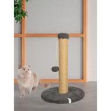 Nursoft Yuvarlak Ponponlu Kedi Tırmalama Direği 52 cm Kedi Tırmalama Tahtası - Antrasit