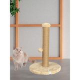 Nursoft Yuvarlak Ponponlu Kedi Tırmalama Direği 52 cm Kedi Tırmalama Tahtası - Bej