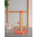 Nursoft Yuvarlak Ponponlu Kedi Tırmalama Direği 52 cm Kedi Tırmalama Tahtası - Mercan