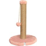 Nursoft Yuvarlak Ponponlu Kedi Tırmalama Direği 52 cm Kedi Tırmalama Tahtası - Pembe