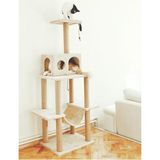 Nursoft Zooplus Tower Xxl Beyaz Kedi Tırmalama ve Oyun Evi Dayanıklı Malzeme ile Konforlu Kullanım