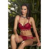 Nurteks 4484 Dolgulu Sütyen Külot Takım-bordo, BORDO, 90B