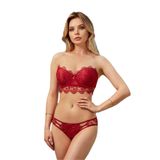 Nurteks 4584 Destekli Straplez Sütyen Takım, Bordo, 75B