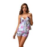Nurteks 5552 – Şortlu Saten Takım, Desenli, 2XL