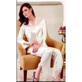 Nurteks 5692 Saten Ekru Pijama Takım