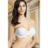 Nurteks Balenli Destekli Push-Up Kaplı Straplez Sütyen 1540, Siyah, 95B