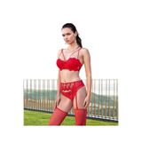 Nurteks BSMA Nurteks 2491 Dolgulu Jartiyer Takım, KIRMIZI, 80B