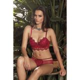 Nurteks Intimo Donna Destekli Sütyen Takım 4484, Bordo, 85B Beden,%80 Polyamid%20 Elastan