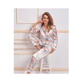Nurteks Kadın 5654 Boydan Düğmeli Çeyizlik Pijama Takım Saten