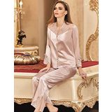 Nurteks Kadın Fantezi Pijama Takımı Saten Ekru S