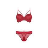 Nurteks Kadın Siyah Destekli Push-up Sütyen Ve Külot Takım 75-90b, Bordo, 75B