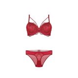 Nurteks Kadın Siyah Destekli Push-up Sütyen Ve Külot Takım 75-90b, Bordo, 90B