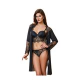 Nurteks Kadın Siyah Push Up Büstiyer Ve Kimono Set 3519, SİYAH, 85B