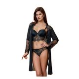 Nurteks Kadın Siyah Push Up Büstiyer Ve Kimono Set