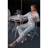 Nurteks Mint Yeşil Önden Düğmeli Saten Pijama Takımı (Mint Yeşil/L)