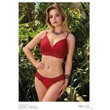 Nurteks Push-Up Dantel Detaylı Sütyen Takım - BORDO 90B