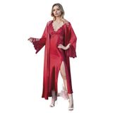 Nurteks SATEN GECELİK SABAHLIK TAKIM, BORDO, S