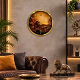Nurton Altın Zafer Taraftar Temalı 40 x 40 cm Metal Duvar Saati - Belirtilmemiş - Pembe