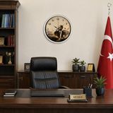 Nurton Atatürk Beyaz Prestij 40 x 40 cm Metal Duvar Saati - Belirtilmemiş - Pembe
