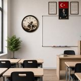 Nurton Cumhuriyet Hatırası Eskitme 40 x 40 cm Metal Duvar Saati - Belirtilmemiş - Pembe