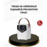 Nurton Mini Akıllı Projektör – 1080P Full Hd 64GB Depolama 2gb Ram Uzaktan Kumanda Destekli - 1BW-Beyaz
