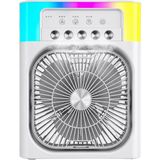 Nurton Su Püskürtmeli Mini Klima Fan USB Şarjlı Masaüstü Soğutucu Rgb Işıklı - Beyaz - Belirtilmemiş