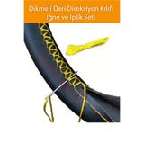 Nuryak Oto Aksesuar Fiat Tofaş Tempra Uyumlu Sarı Dikiş Dikmeli Deri Direksiyon Kılıfı
