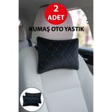 Nuryak Oto Aksesuar HER ARACA Uyumlu 2 Adet Kumaş Oto Boyun Destek Yastığı MAVİ kapitoneli
