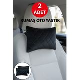 Nuryak Oto Aksesuar HER ARACA Uyumlu 2 Adet Kumaş Oto Boyun Destek Yastığı SİYAH kapitoneli