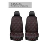 Nuryak Oto Aksesuar Renault Clio ÖN Koltuk için 2 Lİ SIRTLIKLI KIRMIZI Deri Koltuk Minderi