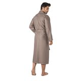 Nuşa Bej Nakışlı Pike Bambo Cotton Erkek Sabahlık Bej L/XL