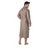 Nuşa Bej Nakışlı Pike Bambo Cotton Erkek Sabahlık Bej XXL