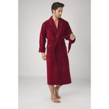 Nuşa Bordo Pitikare Desenli Bambo Cotton Erkek Bornozu - 4XL - Kırmızı