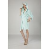 Nuşa Brodeli Bukle Bambo Cotton Bayan Bornoz - Mint