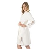 Nuşa Dantelli Bambo Cotton Bayan Bornozu Krem M