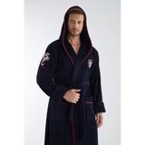 Nuşa Dragon Nakış Triga Bukle Bambu Cotton Erkek Bornoz - Lacivert - XL