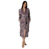 Nuşa Ipliği Boyalı Bambu Cotton Bayan Sabahlık - M - Mürdüm