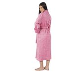 Nuşa Jakarlı Bambo Cotton Bayan Bornozu Pembe L/XL