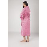 Nuşa Jakarlı Bambo Cotton Bayan Bornozu - XL - Pembe