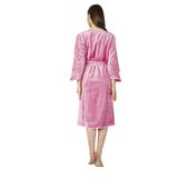 Nuşa Kimono Nakışlı Cotton Bayan Bornozu Gül Kurusu M