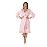 Nuşa Kimono Nakışlı Cotton Bayan Bornozu Pembe S