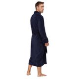 Nuşa Nakışlı Bambo Cotton Erkek Bornozu Lacivert XXL