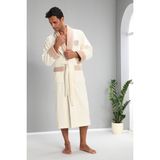 Nuşa Nusa Men Nakışlı Bambo Cotton Erkek Bornozu - Füme - XL