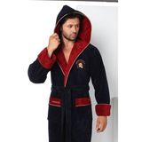 Nuşa Spartacus Kapşonlu Erkek Bornozu - Lacivert - 2XL